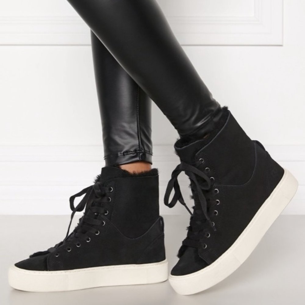 Ugg Beven Genuine Shearling Hightop Sneaker Size 8